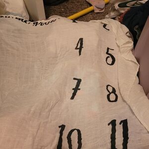 White Blanket with Black Numbers